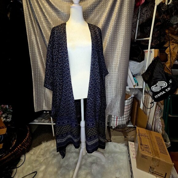 Sheer Wide Sleeve Kimono - Picture 1 of 5